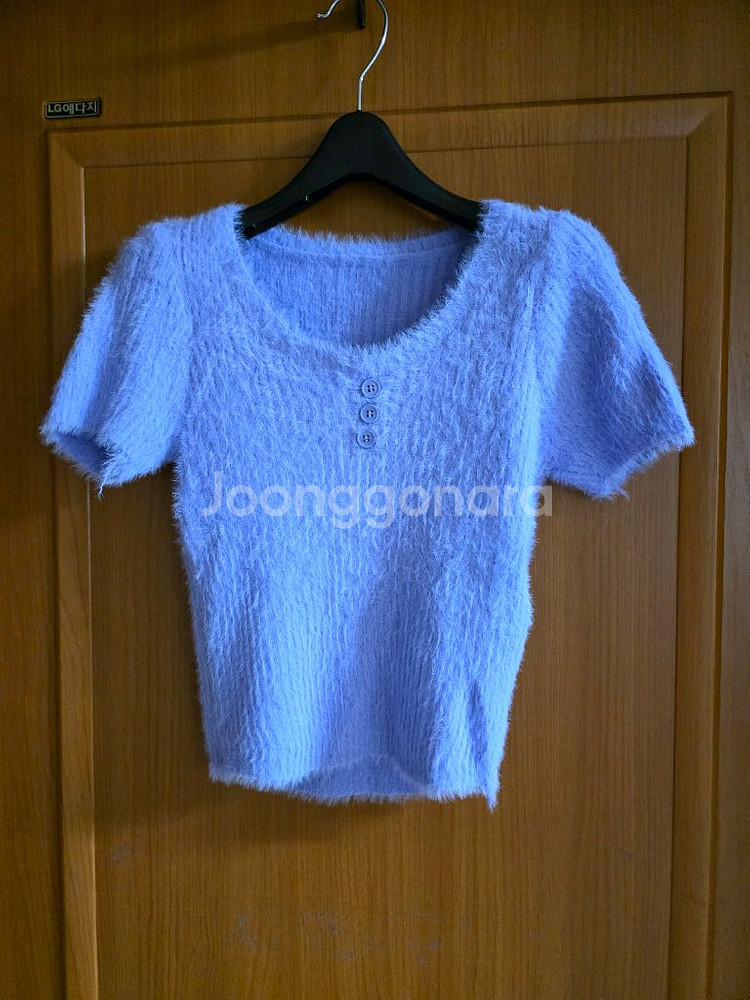 보랏빛 앙고라 반팔니트--3