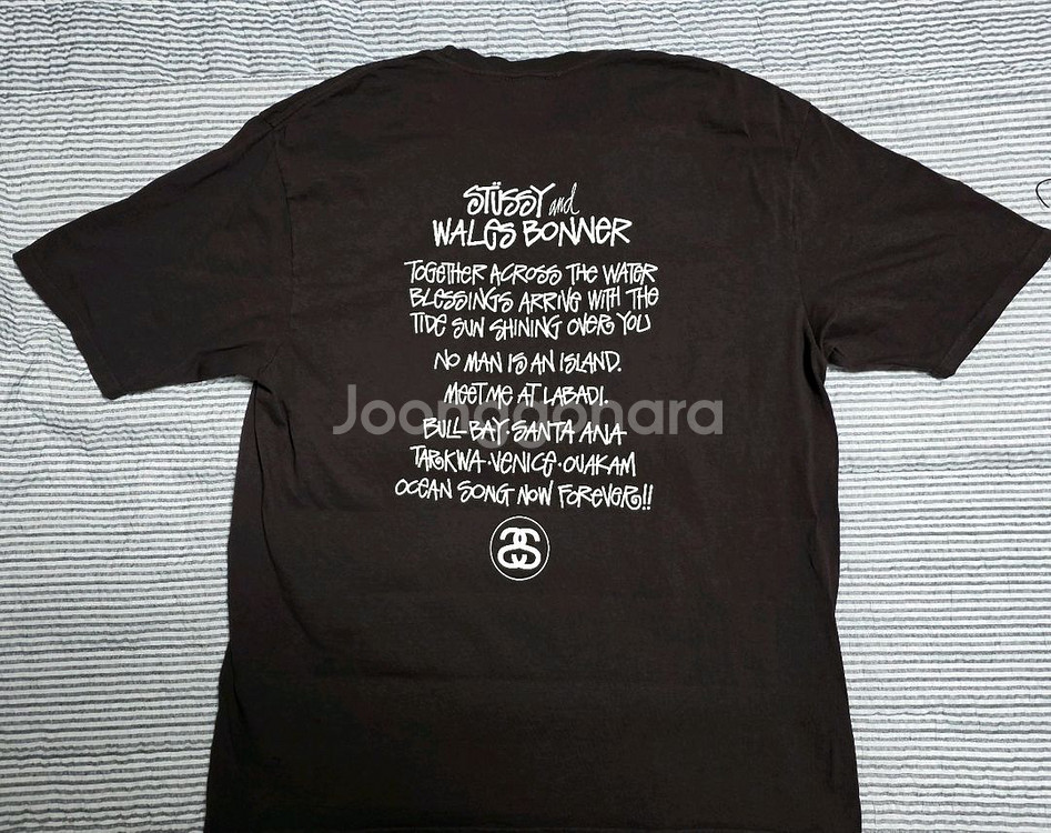 스투시 x 웨일즈보너 반팔 브라운 XL--1