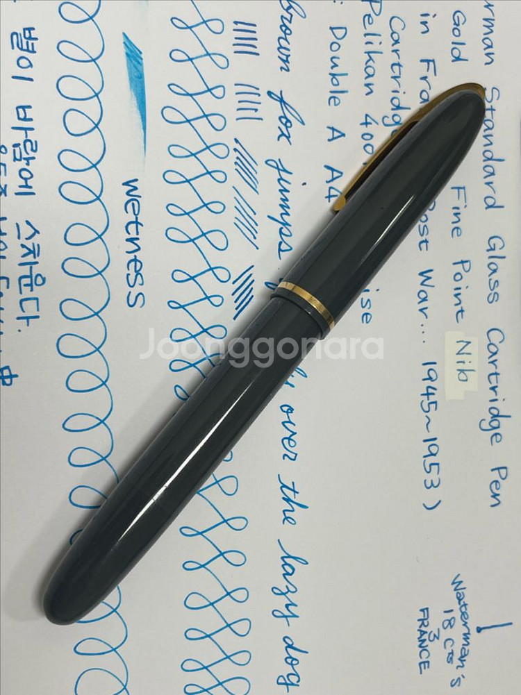 워터맨 만년필 스탠다드 글래스 카트리지 펜 18K EF--0