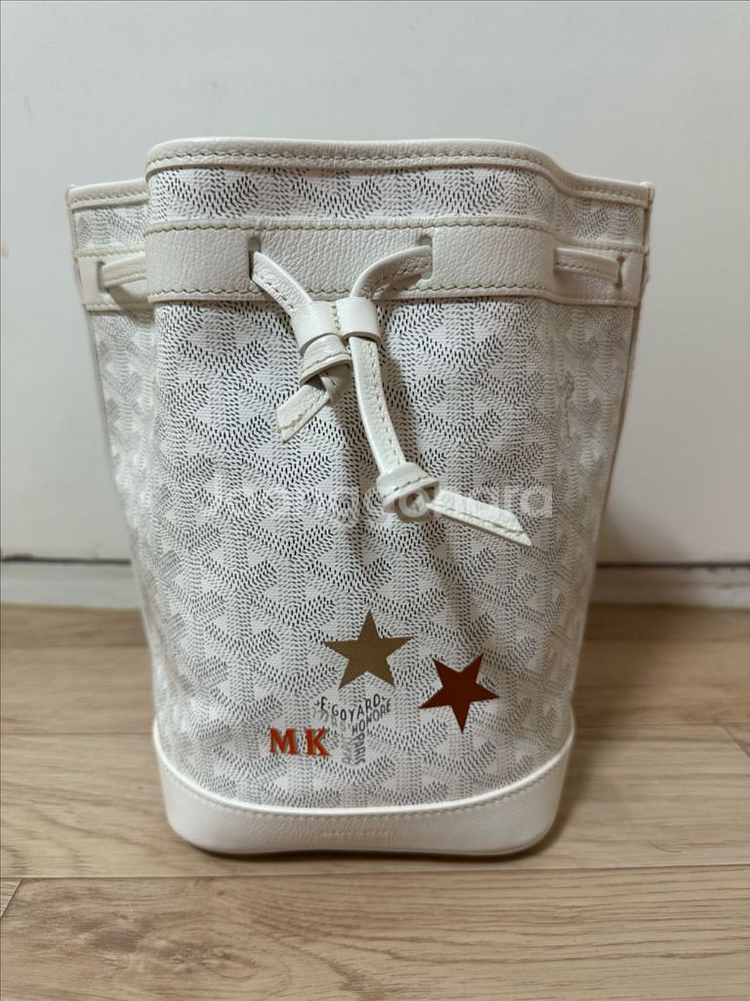 고야드 쁘띠플로 버킷백 화이트--1