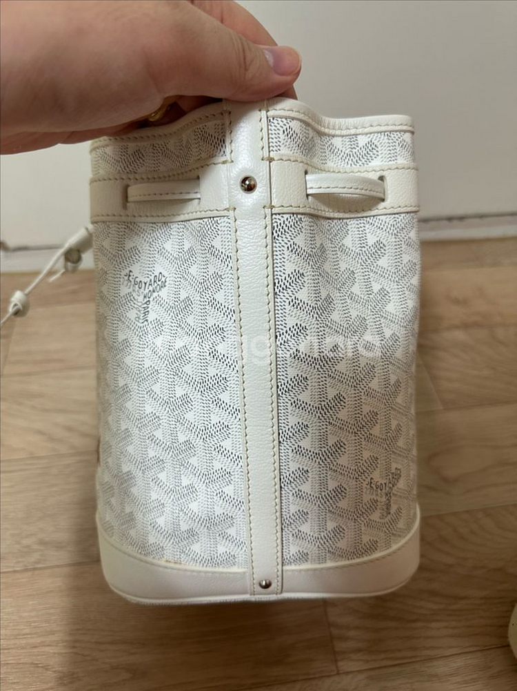 고야드 쁘띠플로 버킷백 화이트--2