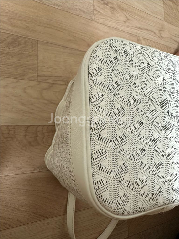 고야드 쁘띠플로 버킷백 화이트--6