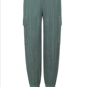 플리츠플리즈 코튼 데님 팬츠