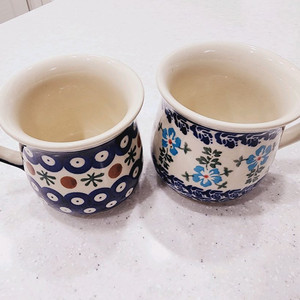 새상품) 폴란드 도자기 머그컵 2개 세트