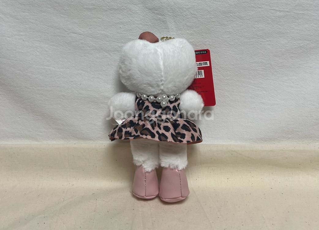 헬로키티 롱다리 가죽 핑크 호피 레오파드 키링--2