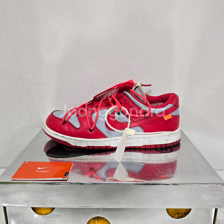 나이키 x 오프화이트 덩크 레드 275사이즈--0