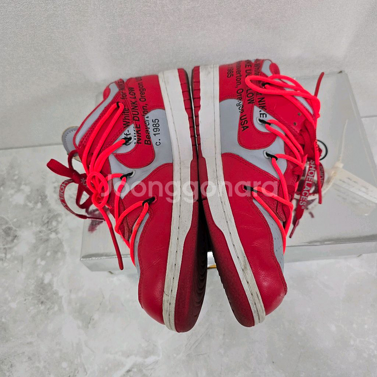 나이키 x 오프화이트 덩크 레드 275사이즈--3