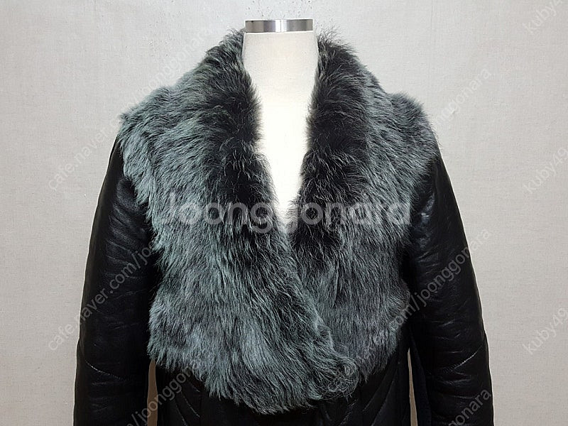 여우털 카라 램스킨 하프 여성 패딩 66-77 상태좋음--8