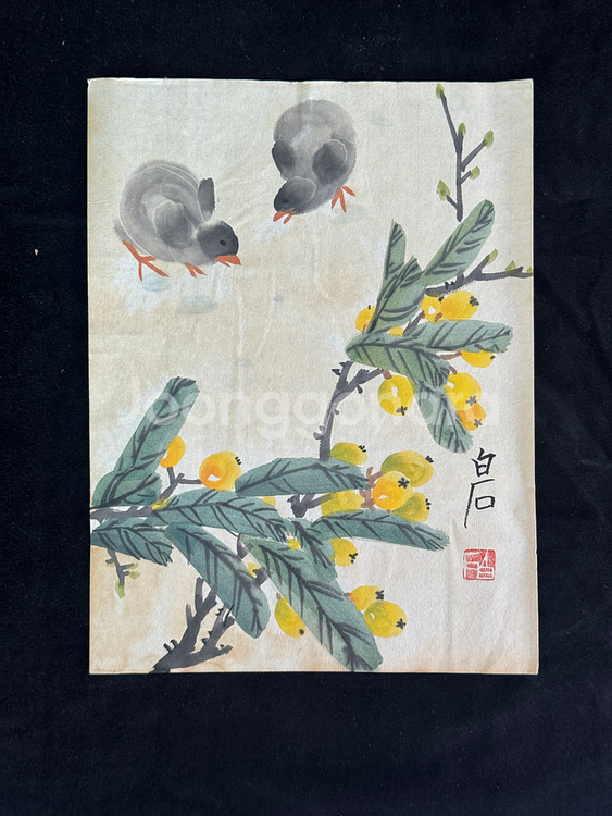 [골동품] 제백석 치바이스 영모화 화조도 그림 (9)--0