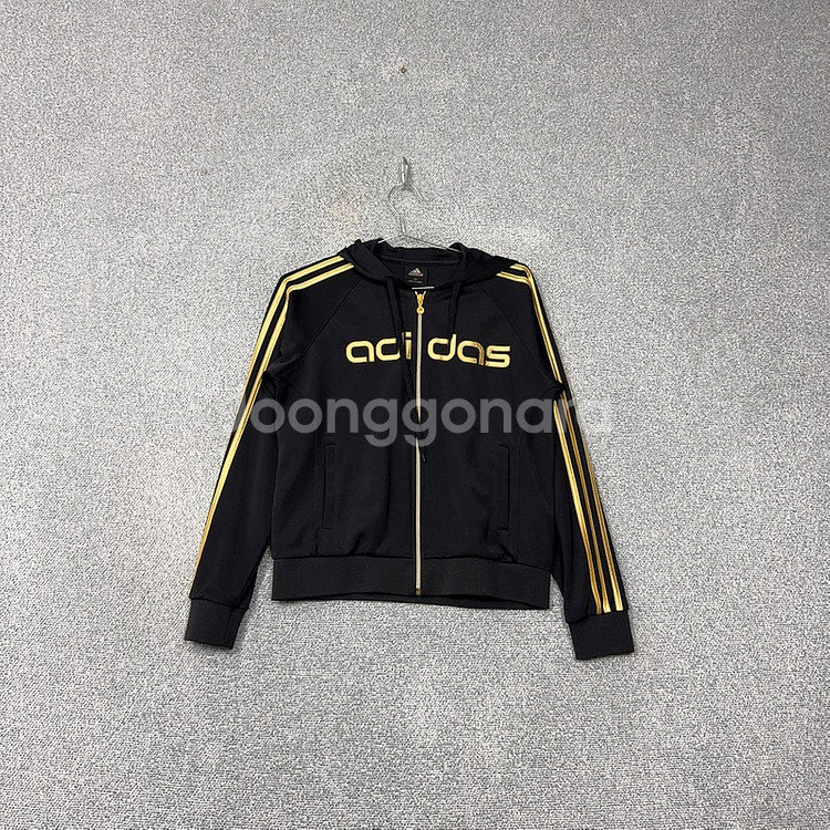 아디다스 검금 로고 삼선 후드 집업 95--0