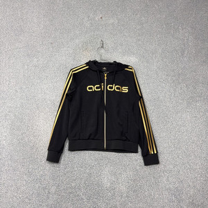 아디다스 검금 로고 삼선 후드 집업 95