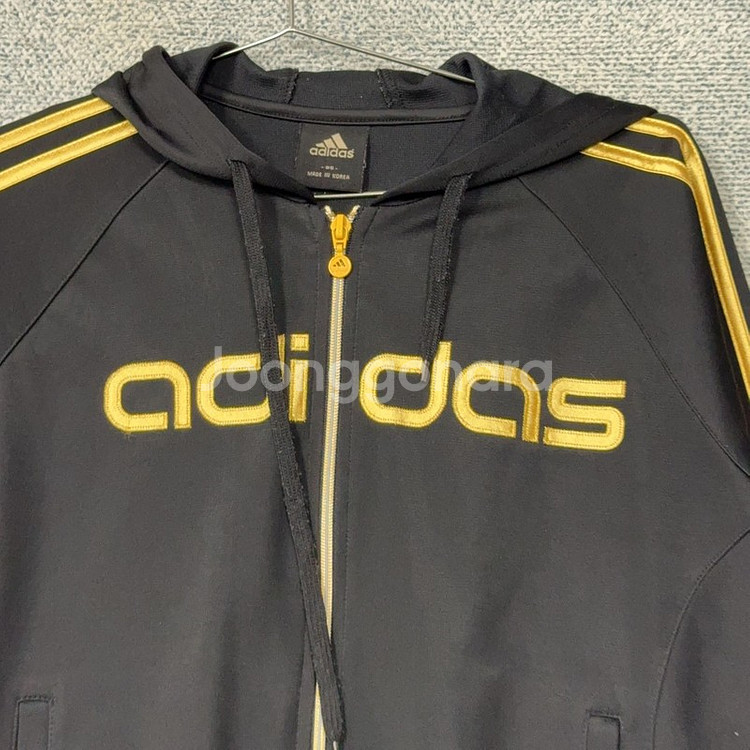 아디다스 검금 로고 삼선 후드 집업 95--2