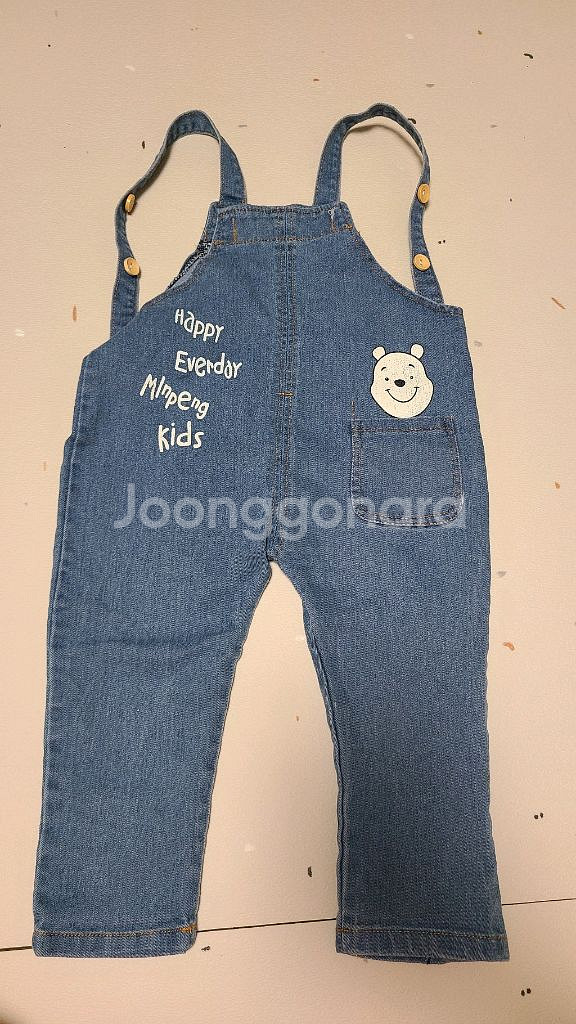 유아 멜빵 청바지 90~100--0