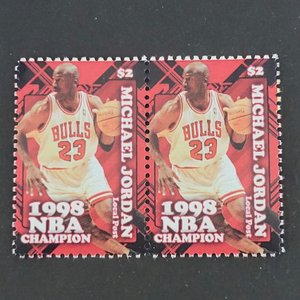 1998년 미국NBA농구계 황제 마이클조던기념 우표 M 이미지