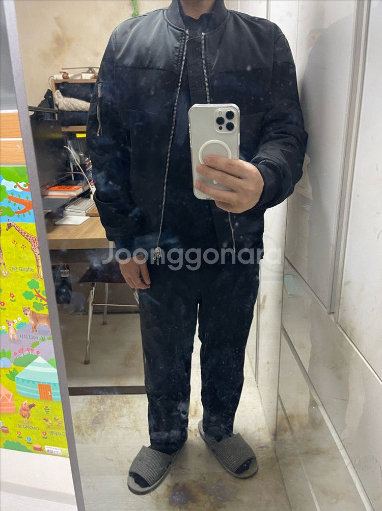 솔리드옴므 ma-1 마원 자켓(블랙/46)--4