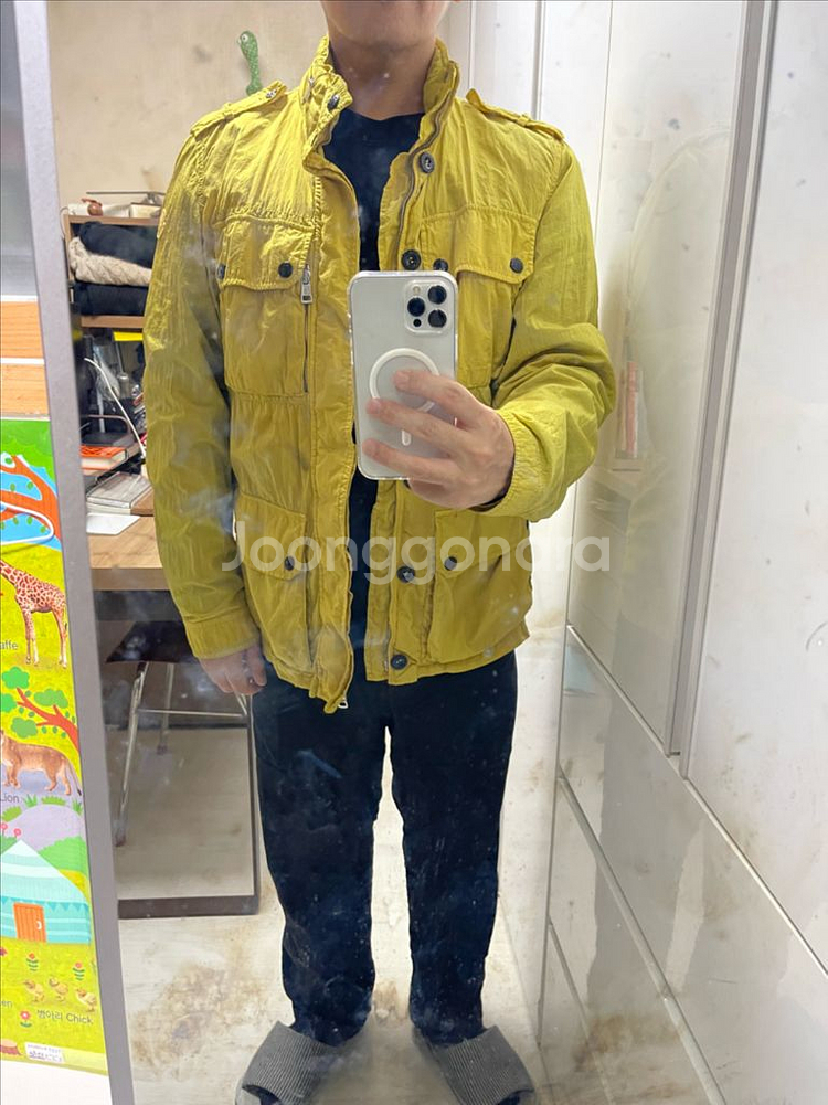 몽클레어 야상 바람막이(옐로우/100사이즈)--6