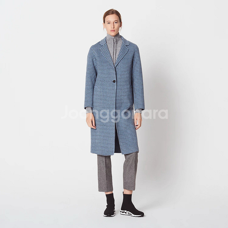 산드로(SANDRO) 체크 울 코트--1