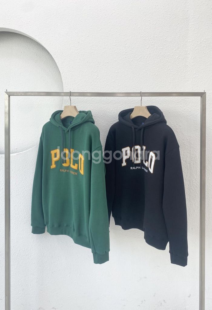 폴로 플리스 로고 후드--1