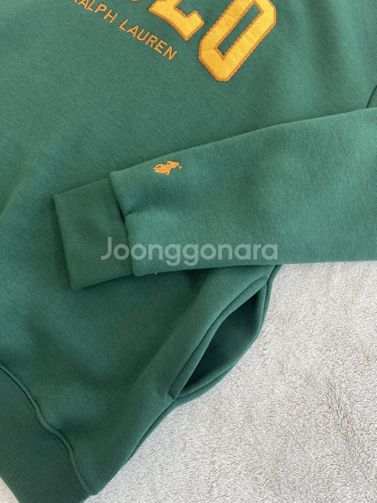 폴로 플리스 로고 후드--3