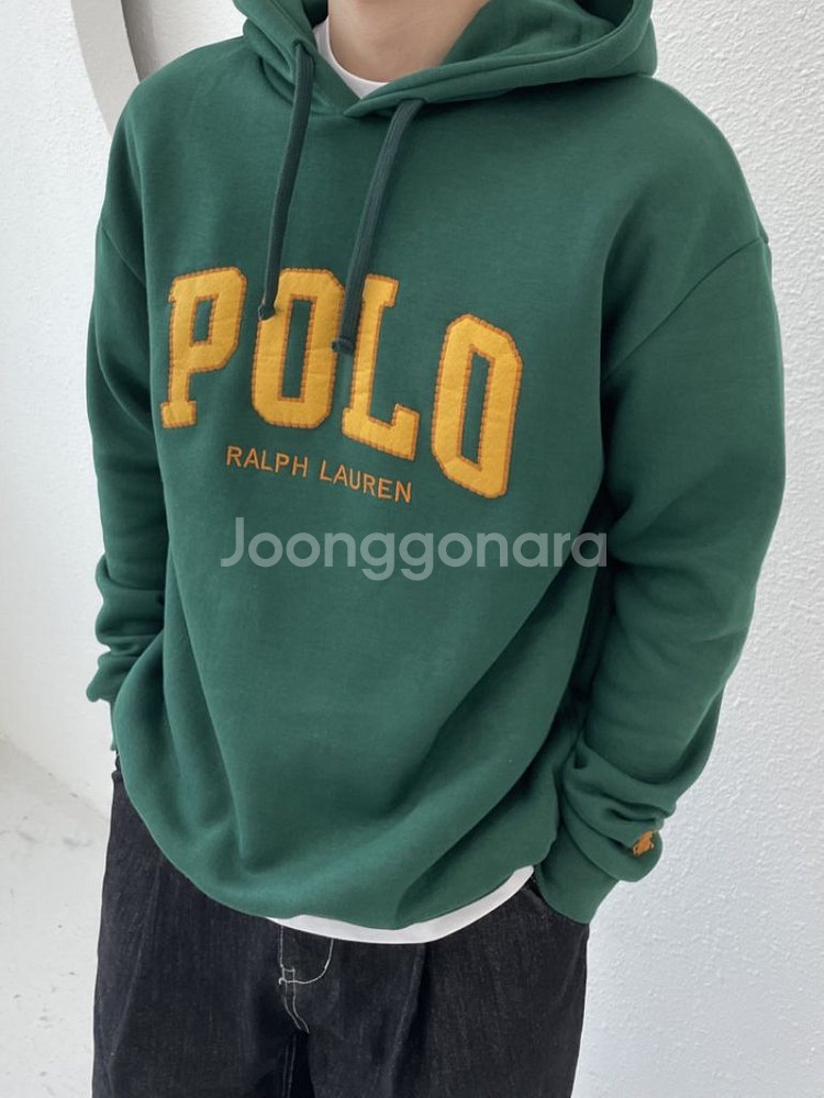 폴로 플리스 로고 후드--6