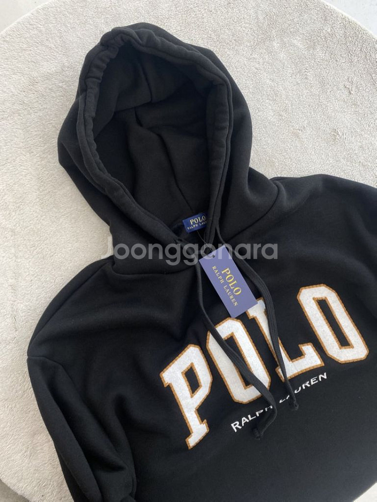폴로 플리스 로고 후드--8