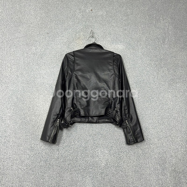 자라 여성 블랙 레더 라이더 자켓 S--1