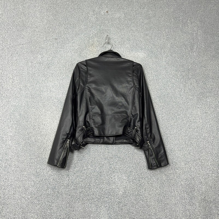 자라 여성 블랙 레더 라이더 자켓 S 이미지