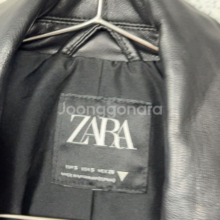 자라 여성 블랙 레더 라이더 자켓 S--2