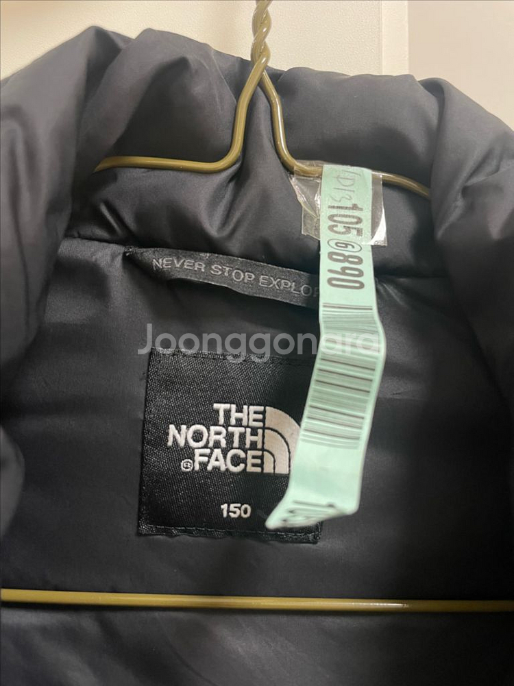 노스페이스 키즈 눕시패딩 블랙 150--1