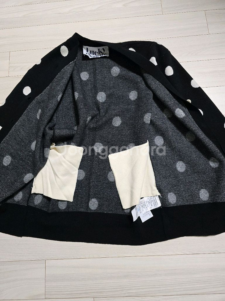럭키슈에뜨 도트자카드 가디건 free 운포--3