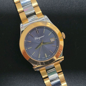 페라가모 1898 블루 다이얼 골드 콤비 시계