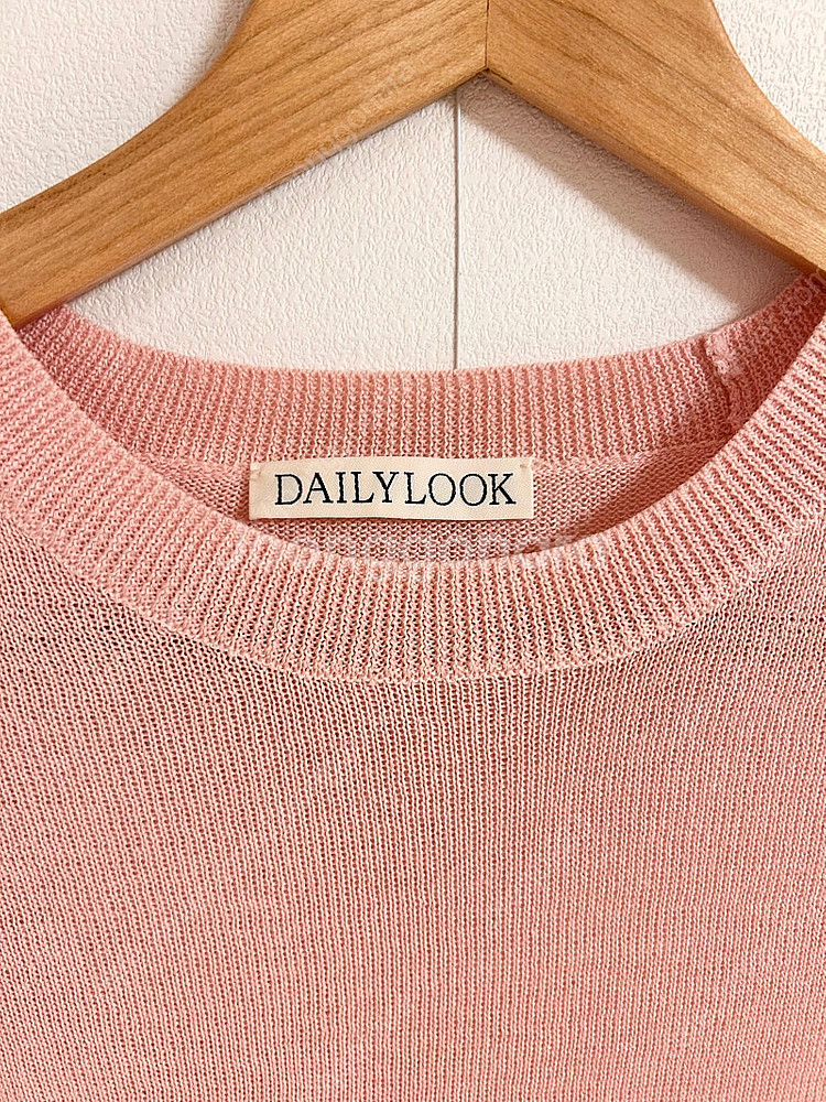 데일리룩 썸머홀가 반팔니트 핑크 free사이즈--1
