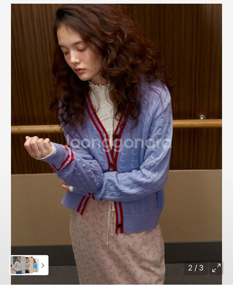 시엔느 sienne 클레오 케이블 가디건 라이트퍼플--0