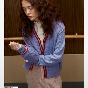 시엔느 sienne 클레오 케이블 가디건 라이트퍼플