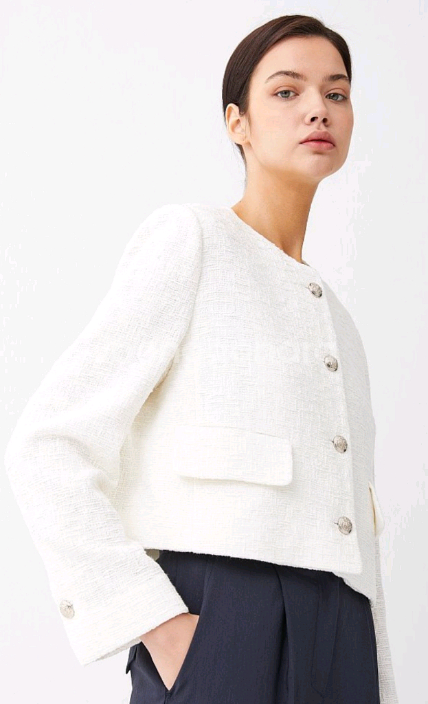 [새상품]보브(VOV) 크롭트 버튼업 트위드 자켓--1