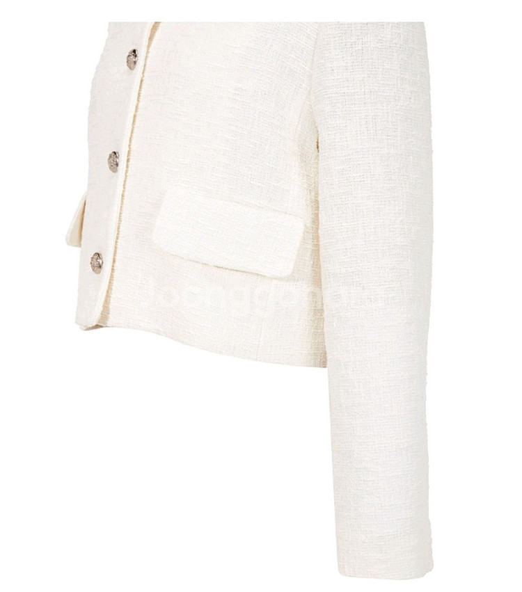 [새상품]보브(VOV) 크롭트 버튼업 트위드 자켓--5