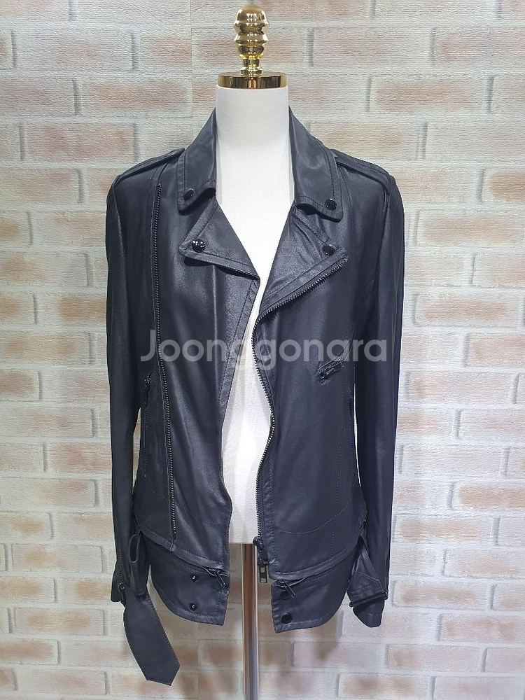 시스템 한섬 정품 새것수준 100%천연 염소 가죽 자켓--7