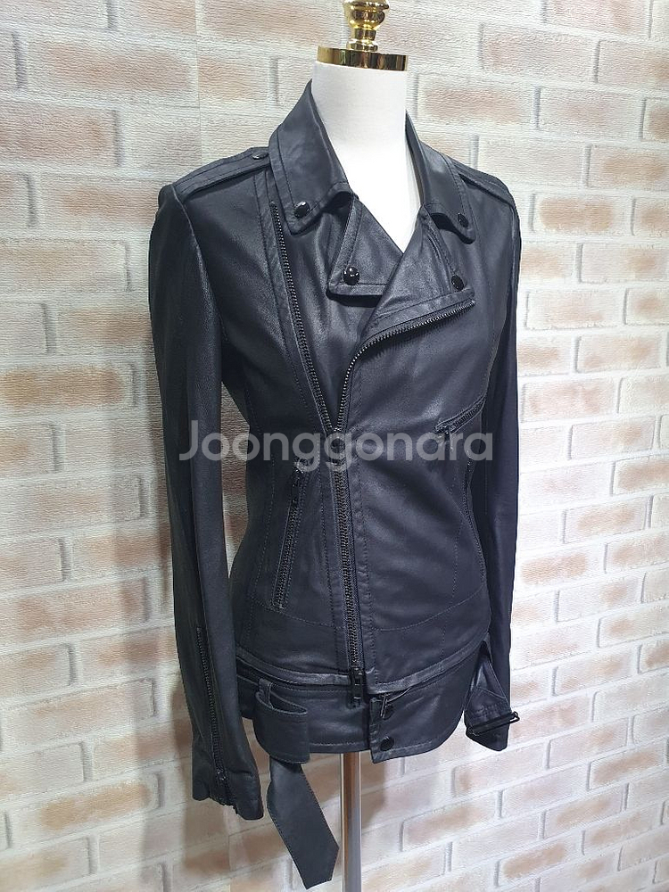 시스템 한섬 정품 새것수준 100%천연 염소 가죽 자켓--8