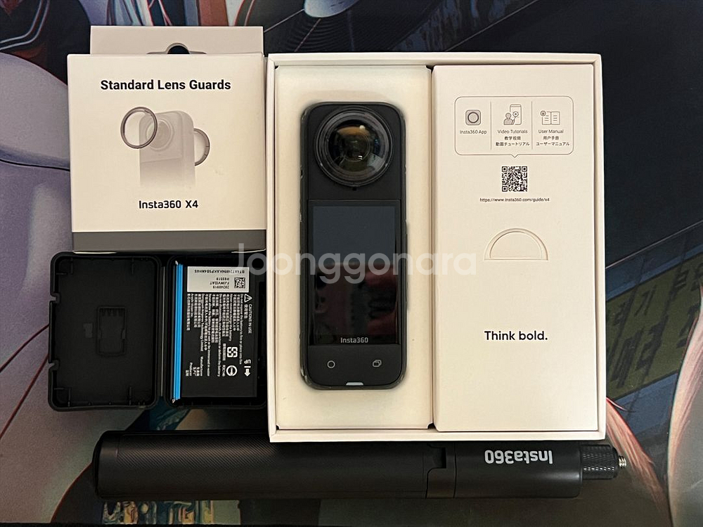 인스타360x4 (여분배터리, 셀피스틱, 불릿타임)--0