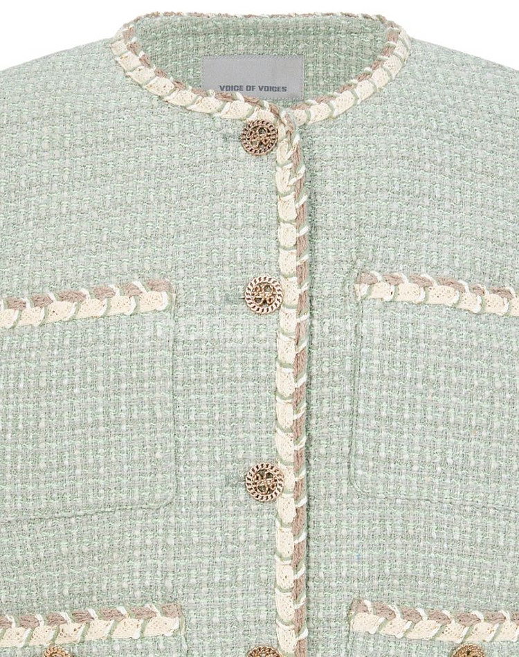 [새상품]보브(VOV) 배색 트리밍 버튼업 트위드 자켓--7