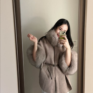 사가폭스퍼 케이프 자켓