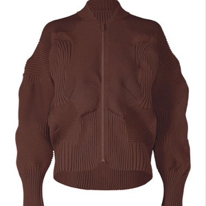 이세이미야케 코네코네 9월 집업 브라운