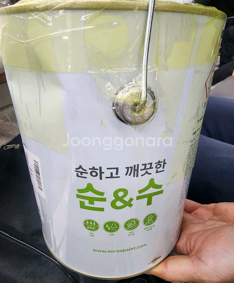 노루페인트 순&수 친환경페인트 새제품 화이트크림4리터--0