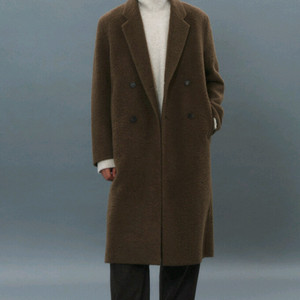 한섬 타임옴므 앙고라 블렌드 더블 코트 남성 아우터