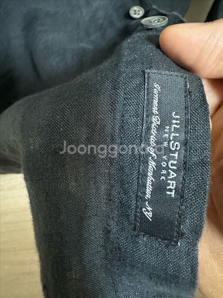 질스튜어트 뉴욕 린넨 긴팔 셔츠 블랙--3