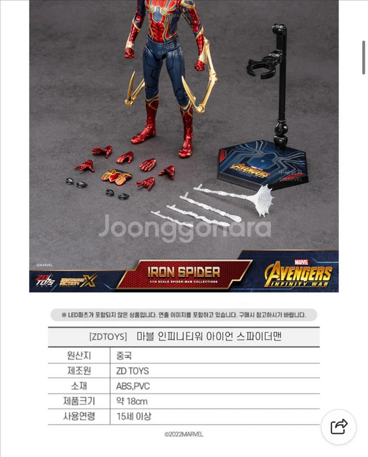 마블 ZDTOYS 스파이더맨 피규어 아이언스파이더맨 2--2