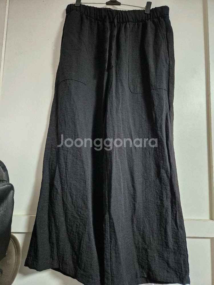 마뜰리에 마졸리 검정 린넨 혼방 바지--0