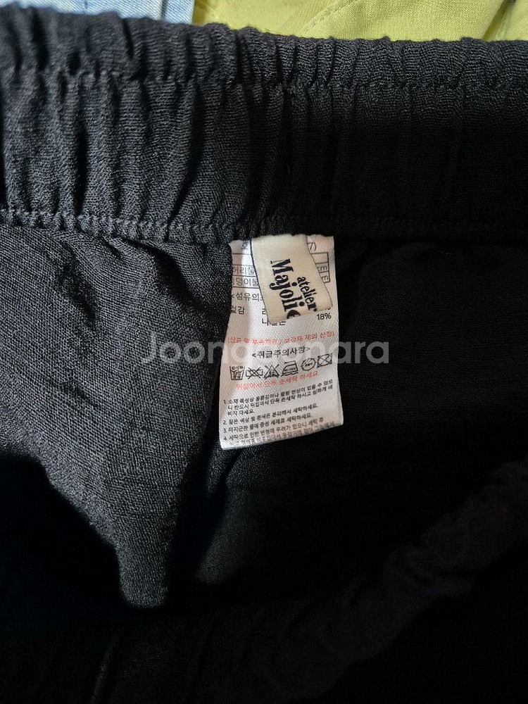 마뜰리에 마졸리 검정 린넨 혼방 바지--2