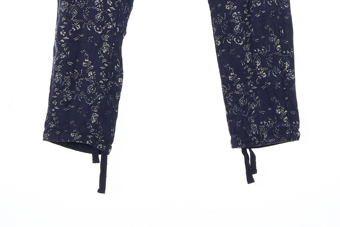 [M]자라 맨 린넨100% 네이비 패턴 스트링 치노팬츠--3