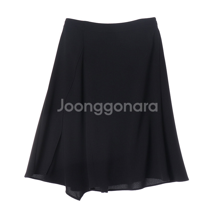 [L]쉬즈미스 블랙 언발 쉬폰 플레어스커트 치마--0